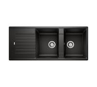 BLANCO ZIA 8 S Fregadero de granito de SILGRANIT negro | Tipo de montaje: instalación superior | reversible | para armarios inferiores de 80 cm de ancho | lavabo grande | superficie fácil de limpiar |