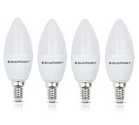 Blaupunkt Bombilla E14 Vela LED - Bombilla de Vela Pequeña - Iluminación Ambiental - 7W - Equivalente a 50W - Blanco Cálido 2700K - Rosca Edison - Luz Calida de Bajo Coste y Energía - Paquete de 4
