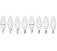 BLAUPUNKT Bombilla E14 Vela LED - Bombilla de Vela Pequeña - Iluminación Ambiental - 7W - Equivalente a 50W - Blanco Cálido 2700K - Rosca Edison - Luz Calida de Bajo Coste y Energía - Paquete de 8