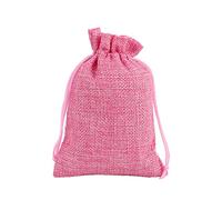 Blausky 10 bolsitas de yute, bolsas de lino con cordón, pequeñas bolsas de yute, bolsas de regalo, bolsas de tela para rellenar, para bodas, fiestas, joyas, café, especias, rosa, 15 x 20 cm