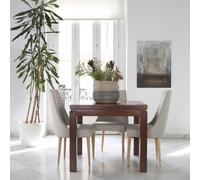 Blay mesa de comedor extensible cuadrada 90/180 de madera color teca