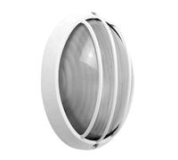 Blendend Aplique exterior ovalado de aluminio, 1xE27, blancо, 11x32x20.5 cm, IP44, ideal para iluminación en exteriores y resistente a la intemperie.