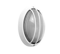 Blendend Aplique exterior ovalado de aluminio, E27, blanco, 10.5x22x14 cm, IP44, ideal para decoración y protección en espacios exteriores.