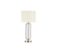 Blendend Sobremesa 1xe27 Cuero, Pantalla Beige, Dimensiones 66x30x30 cm, Ideal para luz ambiental y decoración de espacios.