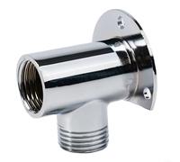 BlesConi Extensión de cabezal de ducha de acero inoxidable cromado, conector de manguera inferior de montaje en pared para actualización de accesorios de baño (base de montaje)