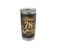 Blessed by God for 78 Years Old Women 78th Birthday Queen Vaso térmico de acero inoxidable de doble pared