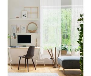 Blindecor | Cortina Visillo Semitranslúcida | Fácil Colocación con Ollaos Metálicos | Medidas de 140x260 cm | Cortina Moderna para Salón y Dormitorio | Modelo Loto | Color Blanco
