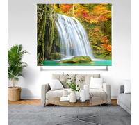 Blindecor Digital | Estor Enrollable Translúcido Estampado |Familia Paisaje| Modelo P-CASCADA02 | 170 x 180 cm (Ancho por Alto) Tamaño de la Tela 166 x 175 cm | Estores para Ventanas
