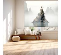 Blindecor Digital | Estor Enrollable Translúcido Estampado |Familia Zen| Modelo F-MEDITACIÓN | 110 x 180 cm (Ancho por Alto) Tamaño de la Tela 106 x 175 cm | Estores para Ventanas