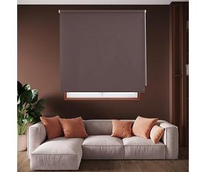 Blindecor Draco Estor Enrollable Opaco Liso, Marrón Oscuro, 180 x 175 cm Ancho x Alto, Tamaño de la Tela 177 x 170 cm, Estores Térmicos Blackout