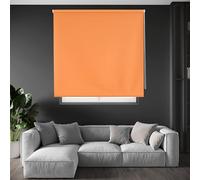 Blindecor Draco Estor Enrollable Opaco Liso, Naranja, 180 x 230 cm Ancho x Alto, Tamaño de la Tela 177 x 225 cm, Estores Térmicos Blackout