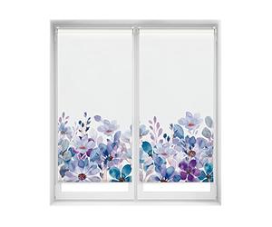 Blindecor Duo Relax | Pack 2 Estores Enrollables Translúcido Sin Taladrar Easy Fix Impresión Digital | Modelo Violet Garden | 65 x 150 cm (ancho por alto) Tamaño de la Tela 62 x 145 cm