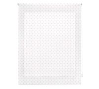 Blindecor Estor Enrollable, Tela, Blanco con motas Rosas, 120 x 180 cm