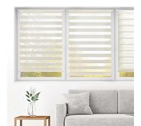 Blindecor Indus SIN HERRAMIENTAS | Estor Enrollable Sin Taladrar de Doble Capa | Color Lino 70 x 220 cm (ancho x largo) | Tamaño de la Tela 67 x 215 cm
