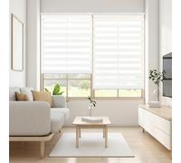Blindecor Lira estor enrollable noche y día, color Blanco, estor de 140 x 250 cm (ancho x alto). Tamaño de la tela 137 x 245 cm. Estores noche y dia elegantes