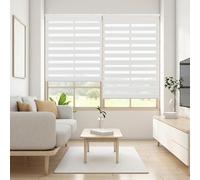 Blindecor Lira estor enrollable noche y día, color Blanco roto, estor de 150 x 180 cm (ancho x alto). Tamaño de la tela 147 x 175 cm. Estores noche y dia elegantes