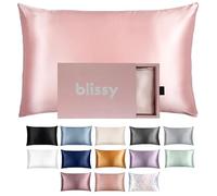 Blissy Funda de Almohada de Seda, 100% Seda de Morera Pura, Fibras 22 Momme 6A, Funda de Almohada de satén para Cabello y Piel, tamaño Regular, Queen y King, con Cremallera Oculta,