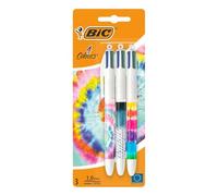 Blister de 3 Stylos à bille Bic 4 Couleurs Décors Série Retro Lines