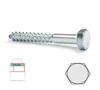 Blister tornillo rosca madera cabeza hexagonal din 571 cincado largo 50nm diámetro 8mm