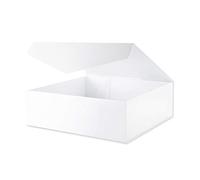 BLK&WH - Caja de regalo extragrande con tapa (47 x 14,5 x 14 cm), color blanco brillante