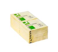 Bloc de notas adhesivas, pack de 12 tacos | QCONNECT - Pack de 12 tacos con 100 notas adhesivas, tamaño estándar de 76x76 mm, color amarillo claro // Ref: KF10502