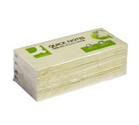 Bloc de notas adhesivas quita y pon q-connect 38x51 mm papel reciclado amarillo con 100 hojas