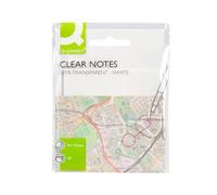 Bloc de notas adhesivas quita y pon q-connect 76x76 mm removible plastico translucido blanco 50 hojas - KF10370