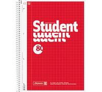 Bloc de notas Fuente Estudiante universitario Block, encuadernación en espiral, 4 veces, a cuadros, 70 g / m², A4, 5mm