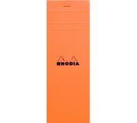 Bloc de notas grapado y microperforado Rhodia, DIN A5, 14,8 x 21 cm, 150 hojas, 80 g, cuadrícula naranja, color naranja 7,4 x 12 cm