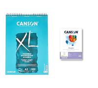 Bloc Dibujo Acuarela Canson Xl Aquarelle Grano Fino Din A3 Microperforado Espiral 29,7x42 Cm 30 Hojas 300 Gr + Imagine, Bloc Encolado, A4, 50 Hojas, Grano Fino 200 g, Color Blanco