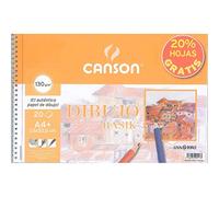 Cuaderno Espiral Dibujo CANSON Basik Liso, Din-A4+ 130 gr. 20 Hojas + 20% Gratis