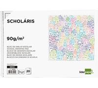 BLOC DIBUJO LIDERPAPEL ESCOLAR ESPIRAL 230X325MM 20 HOJAS 90G M2 CON RECUADRO