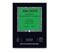 Bloc Enc 14,8x21 12H Arches Aquarelle 100% Fino 300g Blanc Nat