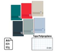 Bloc Espiral Colores Vivos A4 - Campus - 80 hojas - 90 g - Cuadrícula 4 mm - Resistente y duradero