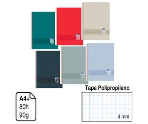 Bloc Espiral Colores Vivos A4 - Campus - 80 hojas - 90 g - Cuadrícula 4 mm - Resistente y duradero