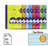 BLOC ESPIRAL Lamela cuadrovia 2.5mm A4 pack 5u Cuaderno colores surtidos aleatorios no repetidos tamaño folio con tapa de carton flexible blanda 80 hojas. Bloc espiral tamaño Folio 80 hojas.70 G Lamel