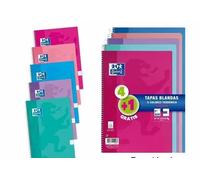 Oxford Cuadernos A4 Tapa Extradura Pizarra Write&Erase 80 hojas Cuadrícula 4x4 Pack 4+1 Surtido