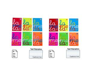Bloc Lamela A4 6u Original BLOC ESPIRAL LAMELA Fº TAPA POLIPROPILENO 80 hojas 90 G. cuadrovia 3 MM/4MM cuaderno folio fluor 80 hojas 6 colores surtidos ,pack de 6 unidades a elegir