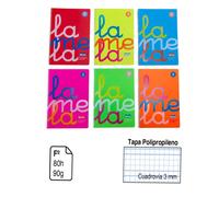 Bloc Lamela cuadrovia 3mm A4 pack 6u Original BLOC ESPIRAL LAMELA TAPA POLIPROPILENO 80 hojas 90 G. cuaderno folio fluorescente 80 hojas 6 colores surtidos ,pack de 6 unidades original garantizada