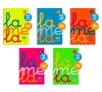 Bloc Lamela Fº fluor PP 80 hojas Cuadrícula 3mm 90g (Pack de 5 Libretas)