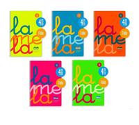 Lamela Bloc Folio Fluor PP – 80 hojas, 90 g, cuadrícula 4 mm – Multicolor, pack de 5, A4