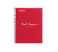 Bloc Miquelrius Emotions Notebook 1 Micro.Tapa Pp A4 80H 90G Cuadric.5X5 Rojo (Set de 5)