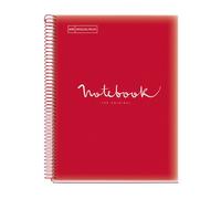 Bloc Miquelrius Emotions Notebook 5 Micro.Tapa Pp A4 120H 90G Cuadric.5X5 Rojo (Set de 5)