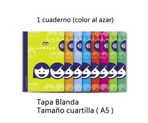 Bloc tamaño A5 40 hojas con de cuadrovia 3mm 4mm 5mm Cuaderno tamaño A5 Se envia en color aleatorio segun disponibilidad
