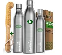 Blockhütte Botella Agua Acero Inoxidable I 1L I Cantimplora para 25h Bebidas Frias I Water Bottle a Prova de Fugas I Botella Termica para Hacer Deporte y Oficina - Garrafa Termica Sin BPA