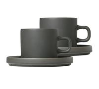 blomus 2 Tazas de café con plato Pilar Agave green