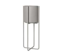 blomus Kena Maceta con base S h55 cm Ø22 cm Mourning dove (gris claro)