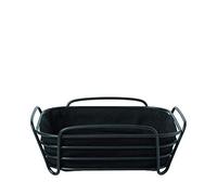 Blomus Panera Delara - acero pulverizado, bolsa de algodón - Negro 9,5 x 25 x 25 cm