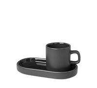 blomus - PILAR - Juego de 2 tazas de café expreso de gres Agave Green, 50 ml de capacidad, elegancia sencilla, apto para lavavajillas, acabado de (alto/ancho/fondo): 6 x 7,5 x 5 cm, verde agave 63714