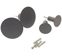 Blomus -Ponto 65800 - Juego de 4 Ganchos de Pared en Moderno Color Arma de Moda, Accesorios para el hogar, Ganchos para Ropa, Incluye Material de fijación (2 x 8,5 cm de diámetro, 2 x 5